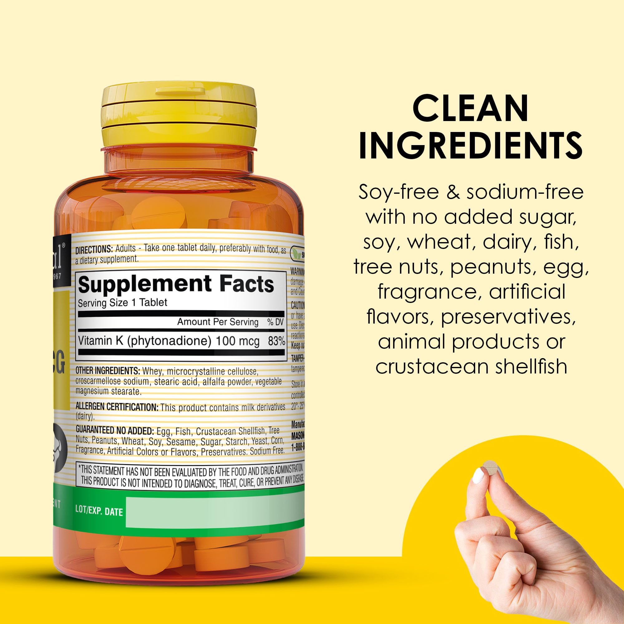 MASON NATURAL Vitamin K1 capsules with measuring spoon