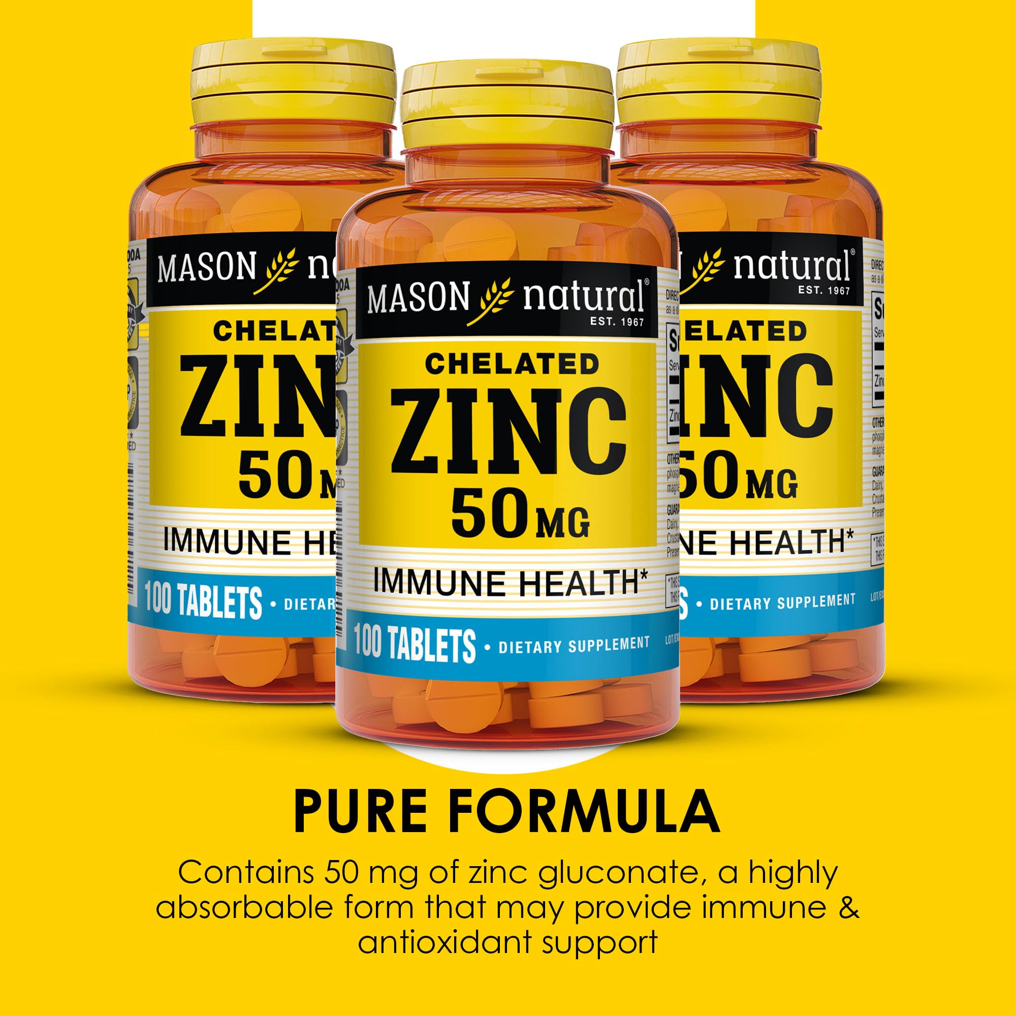 MASON NATURAL Zinc 50 mg capsules close-up