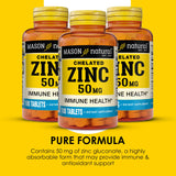 MASON NATURAL Zinc 50 mg capsules close-up