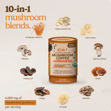 MATCHA DNA Mushroom Coffee Blend 159g back view showing ingredients