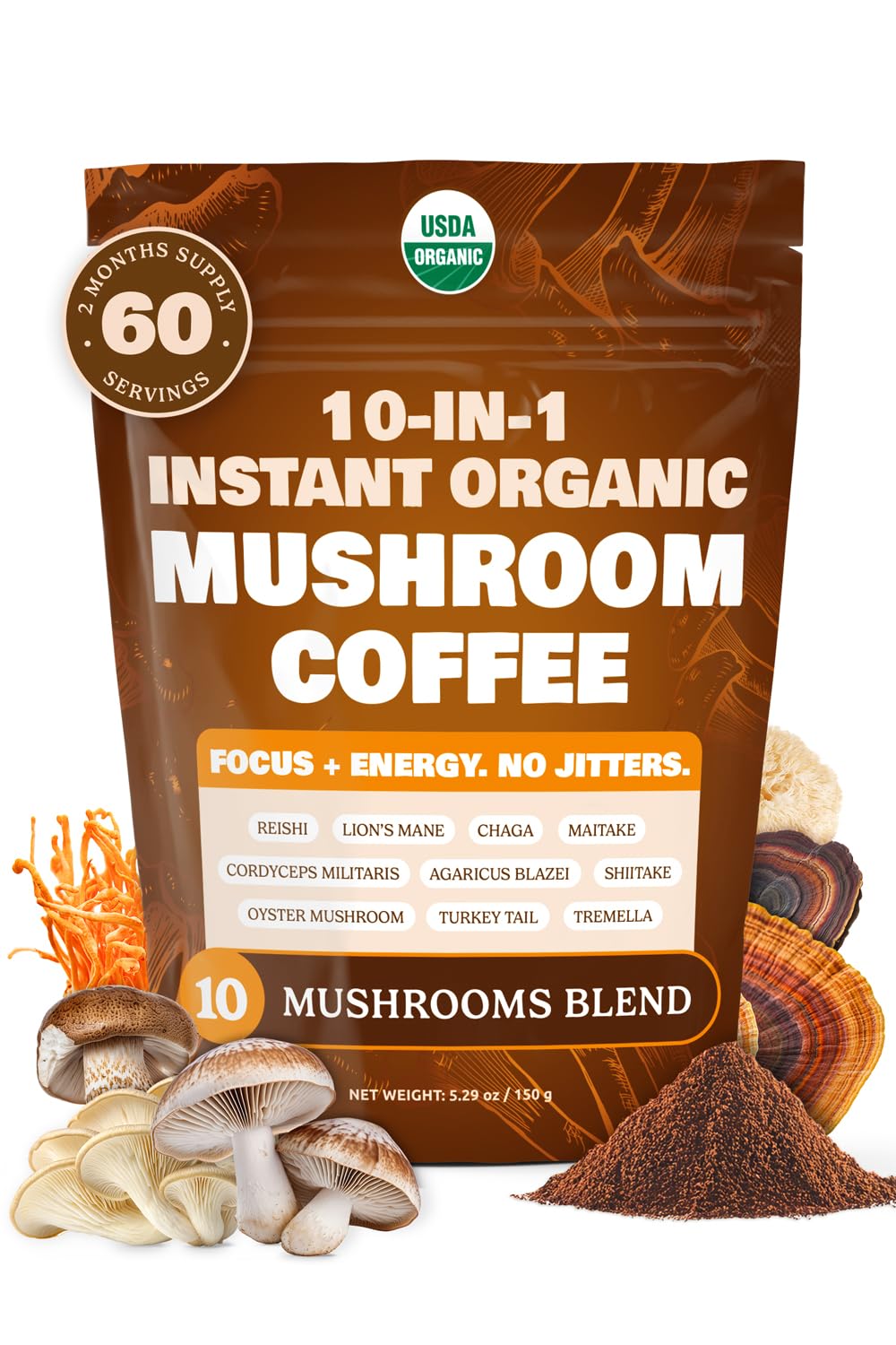 MATCHA DNA Mushroom Coffee Blend 159g front view