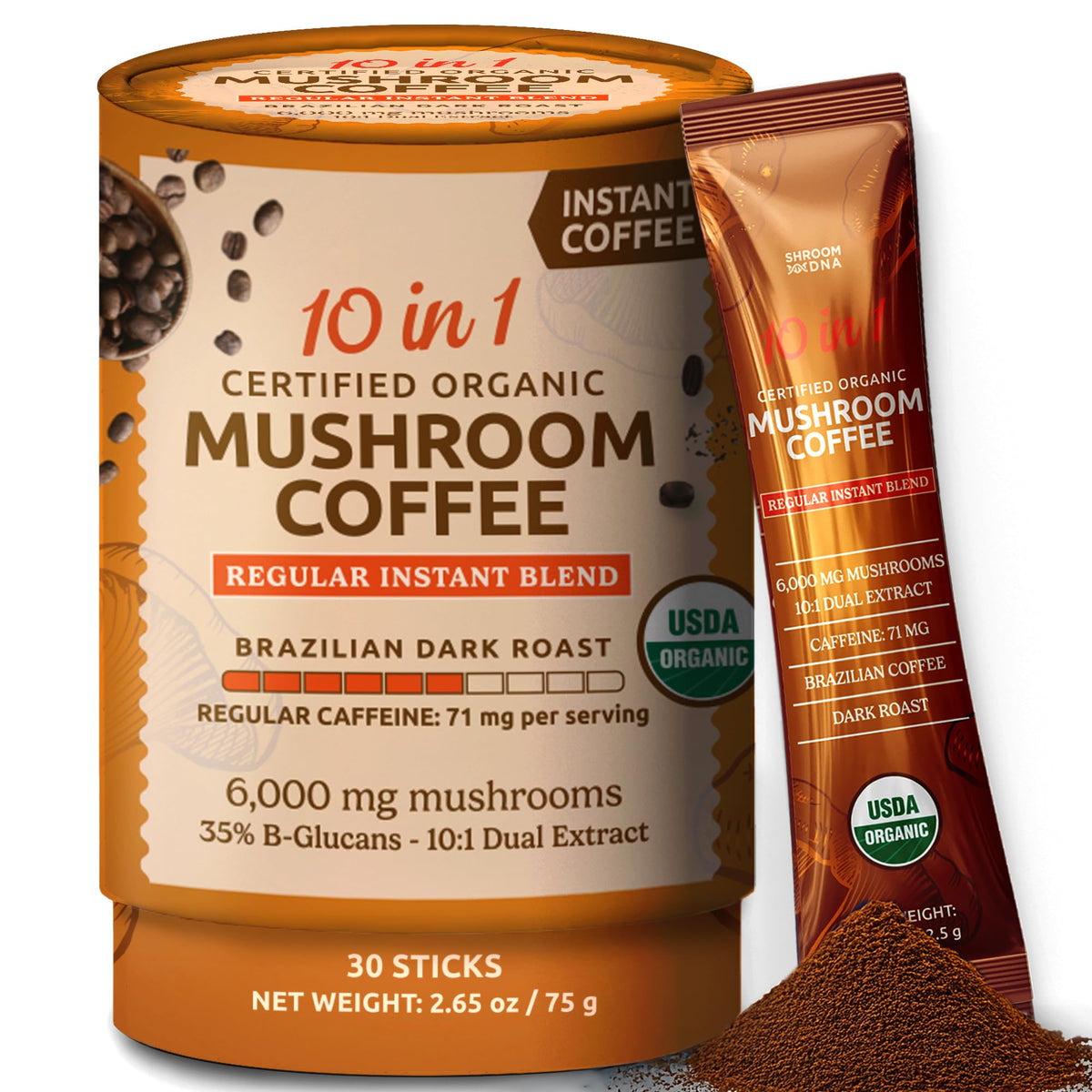 MATCHA DNA Mushroom Coffee Blend 159g front view with packaging