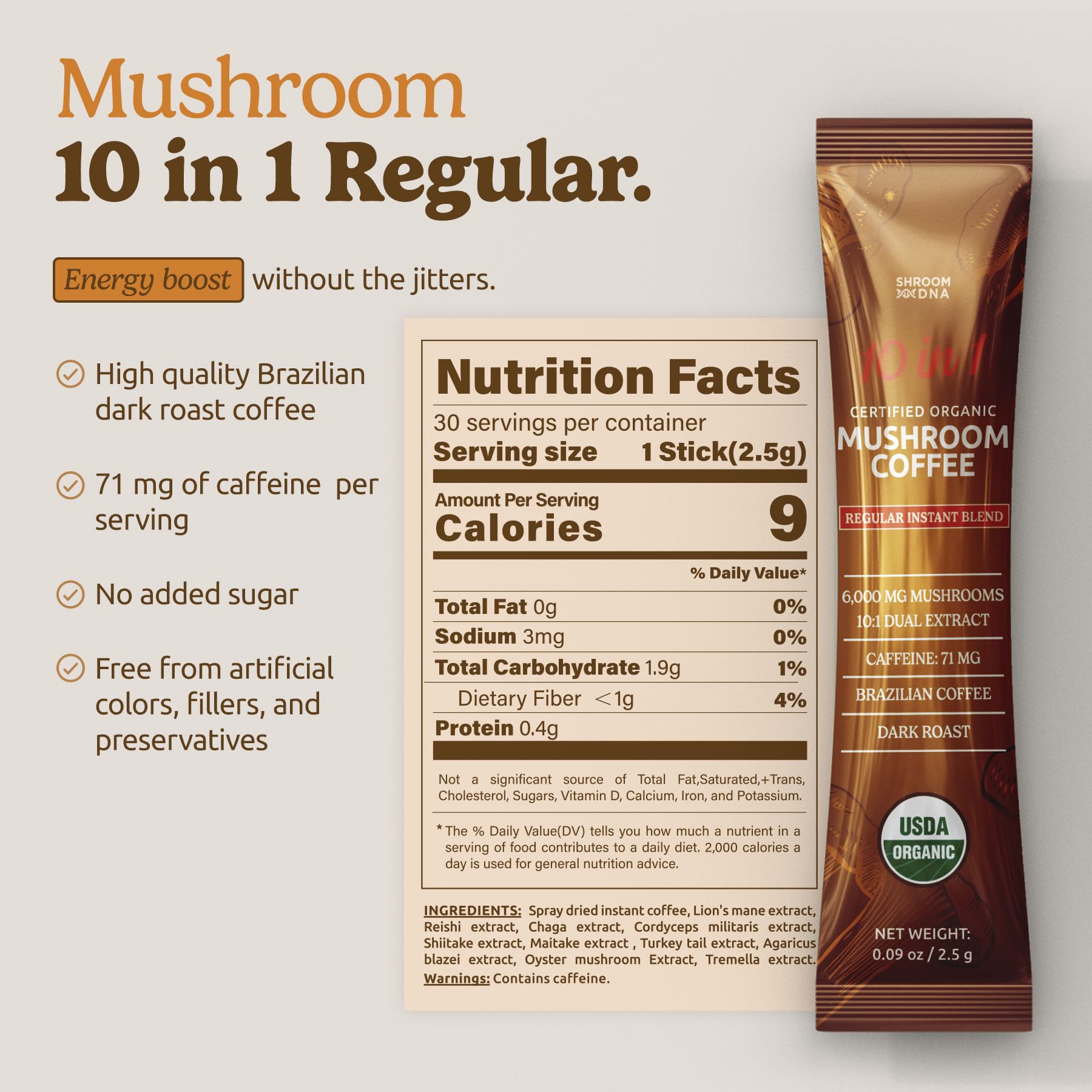 MATCHA DNA Mushroom Coffee Blend 159g scoop of coffee powder