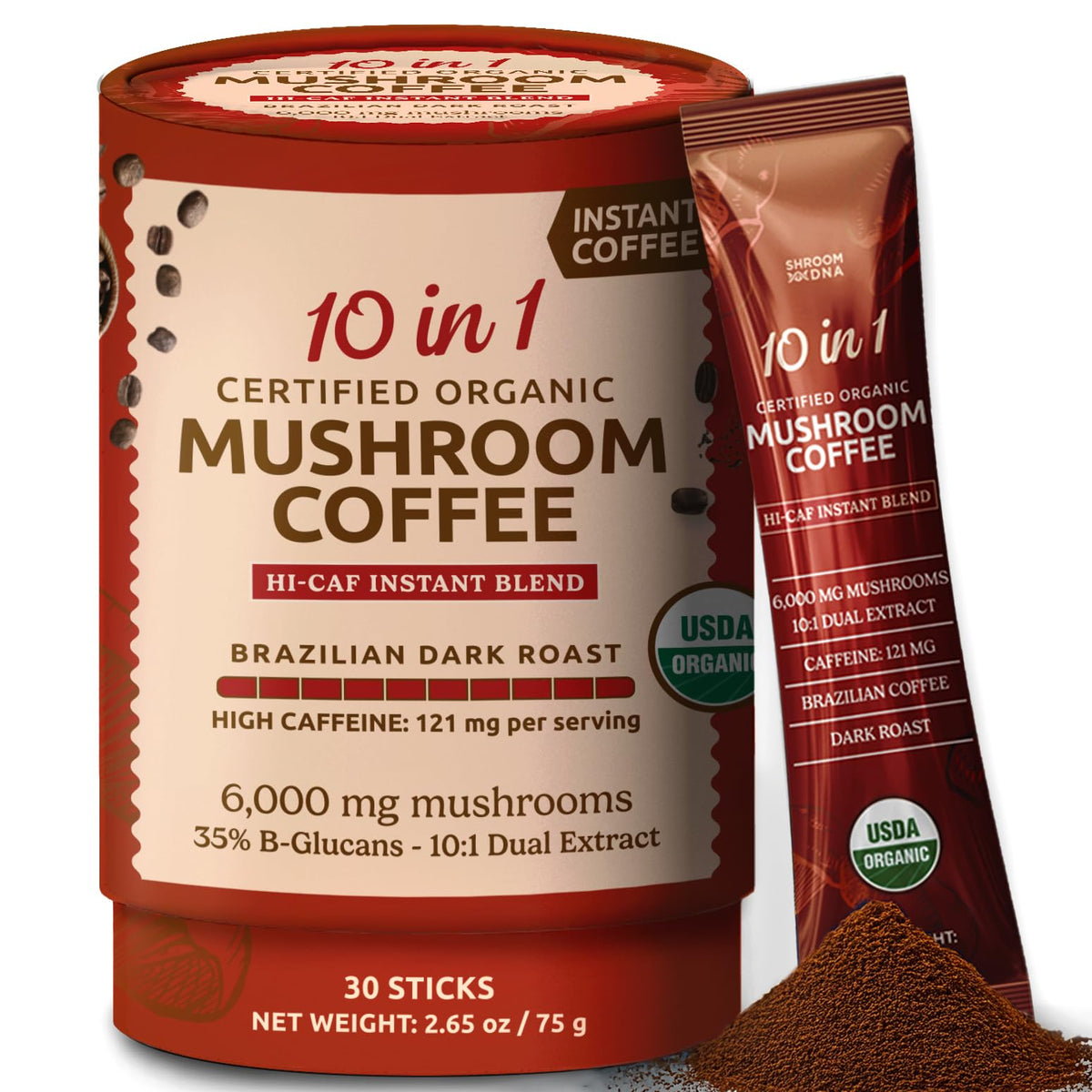 MATCHA DNA Mushroom Coffee Blend front view with packaging