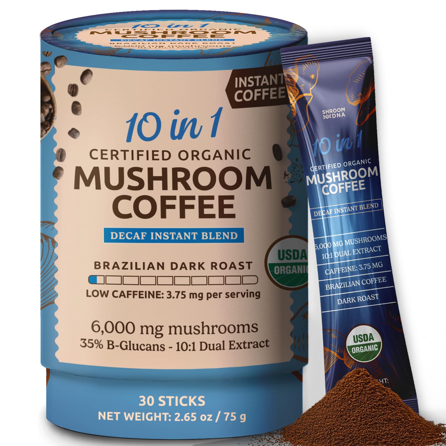 MATCHA DNA Mushroom Coffee Blend packaging front view