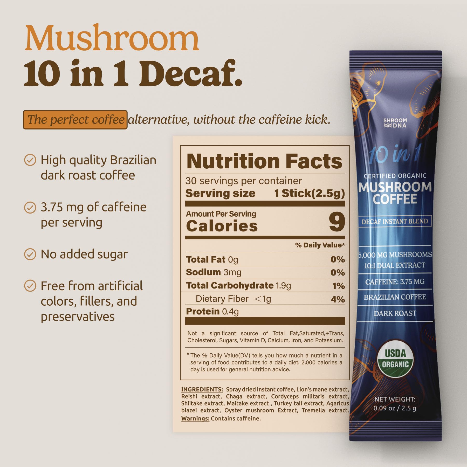 MATCHA DNA Mushroom Coffee Blend with coffee accessories