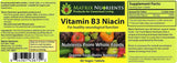 Matrix Nutrients Organic Vitamin B3 Niacin supplement side view