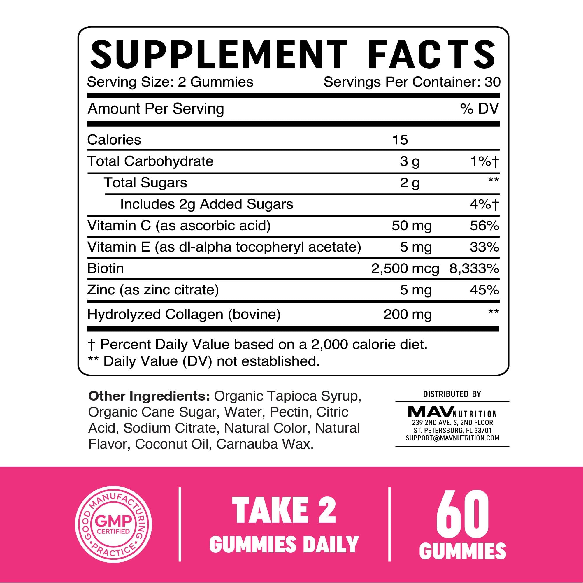 MAV NUTRITION Collagen Gummies with natural lemonade flavour