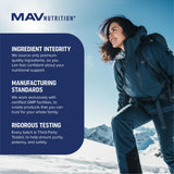 MAV NUTRITION Fish Oil Triple Strength 3600mg on a wooden table