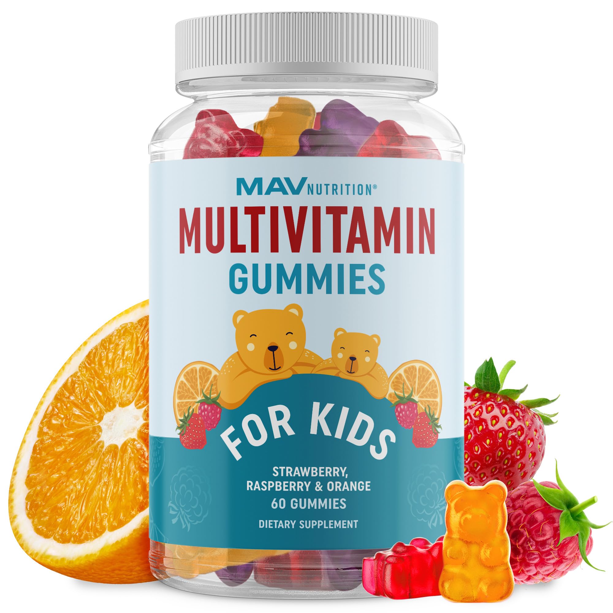 MAV NUTRITION Kids Multivitamin Gummies bottle front view