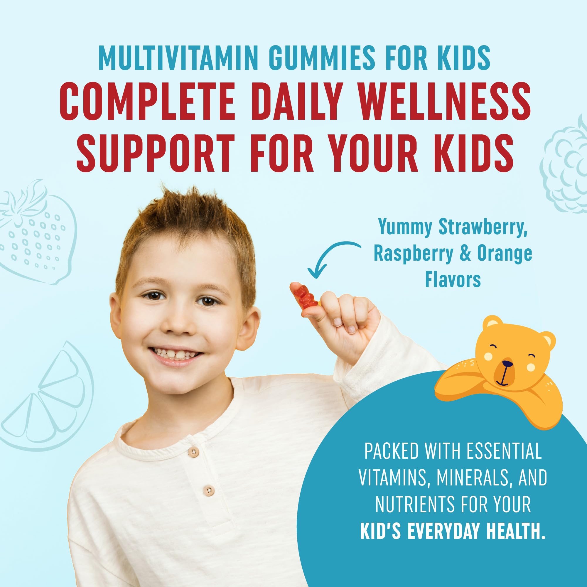 MAV NUTRITION Kids Multivitamin Gummies showing gummy bear shape
