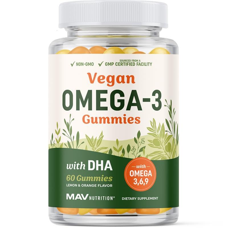 MAV NUTRITION Omega 3-6-9 Gummies front view with packaging
