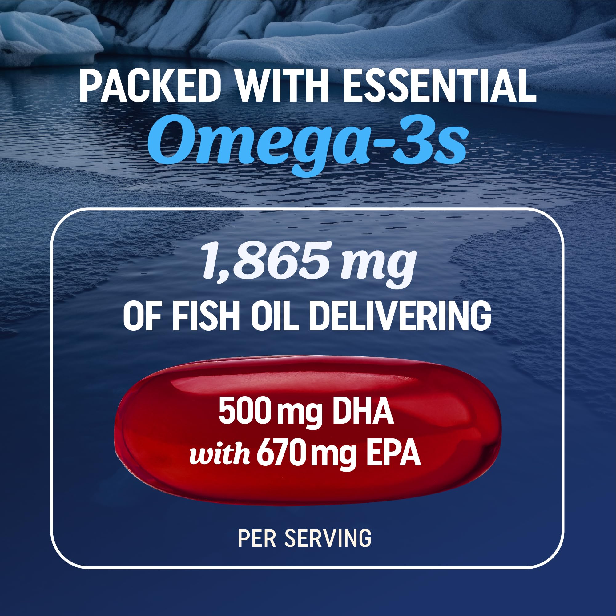 MAV NUTRITION Omega 3 Q10 Supplement 1350MG back view