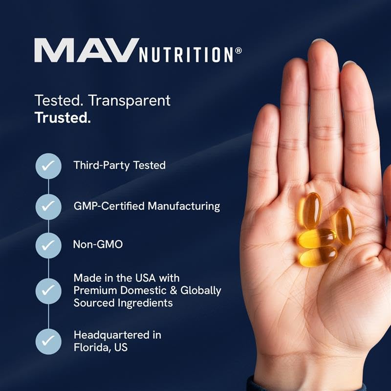 MAV NUTRITION Omega-3 with Vitamin D3 200g side view