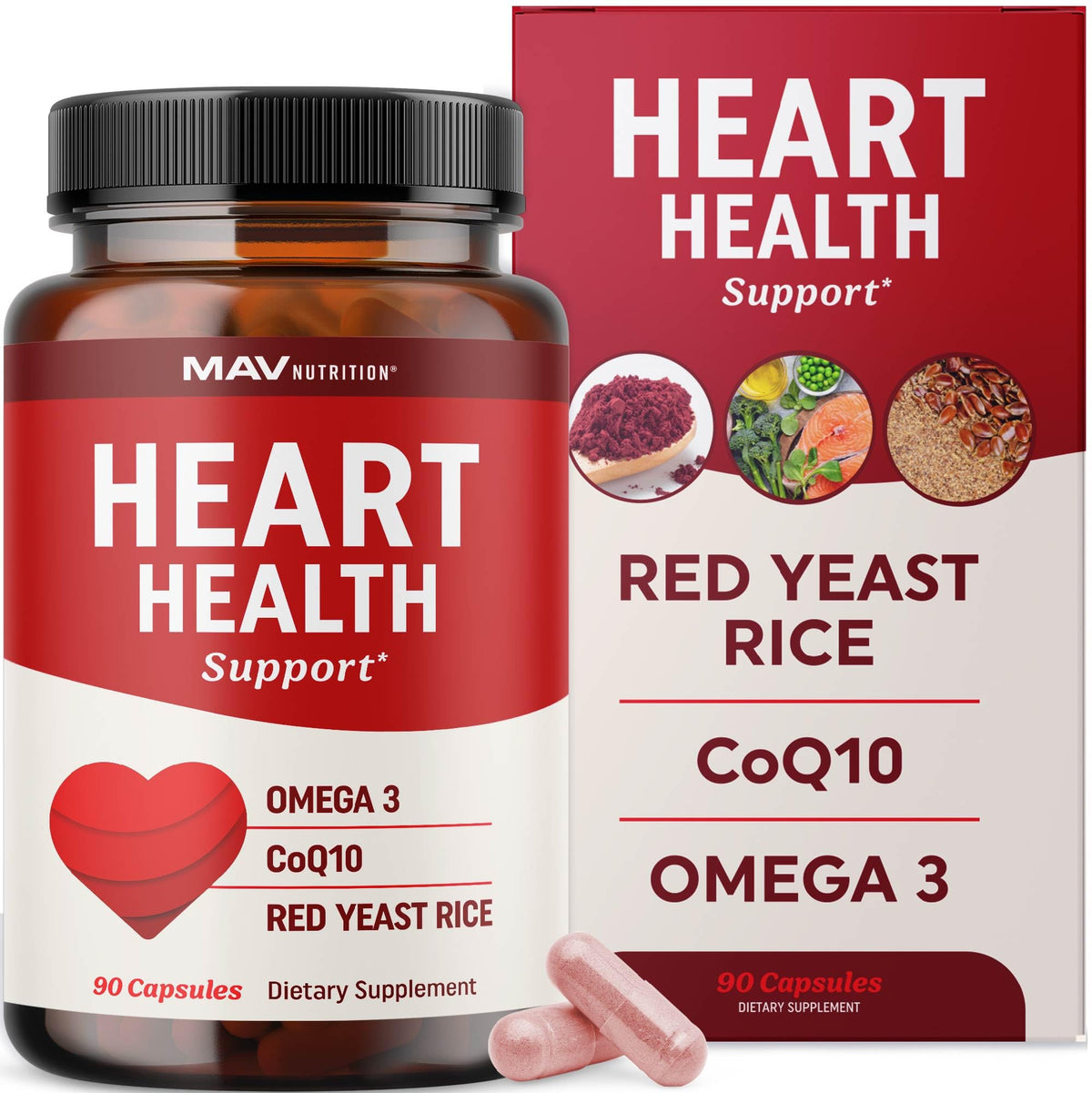 MAV NUTRITION Red Yeast Rice Supplement 1200mg front view