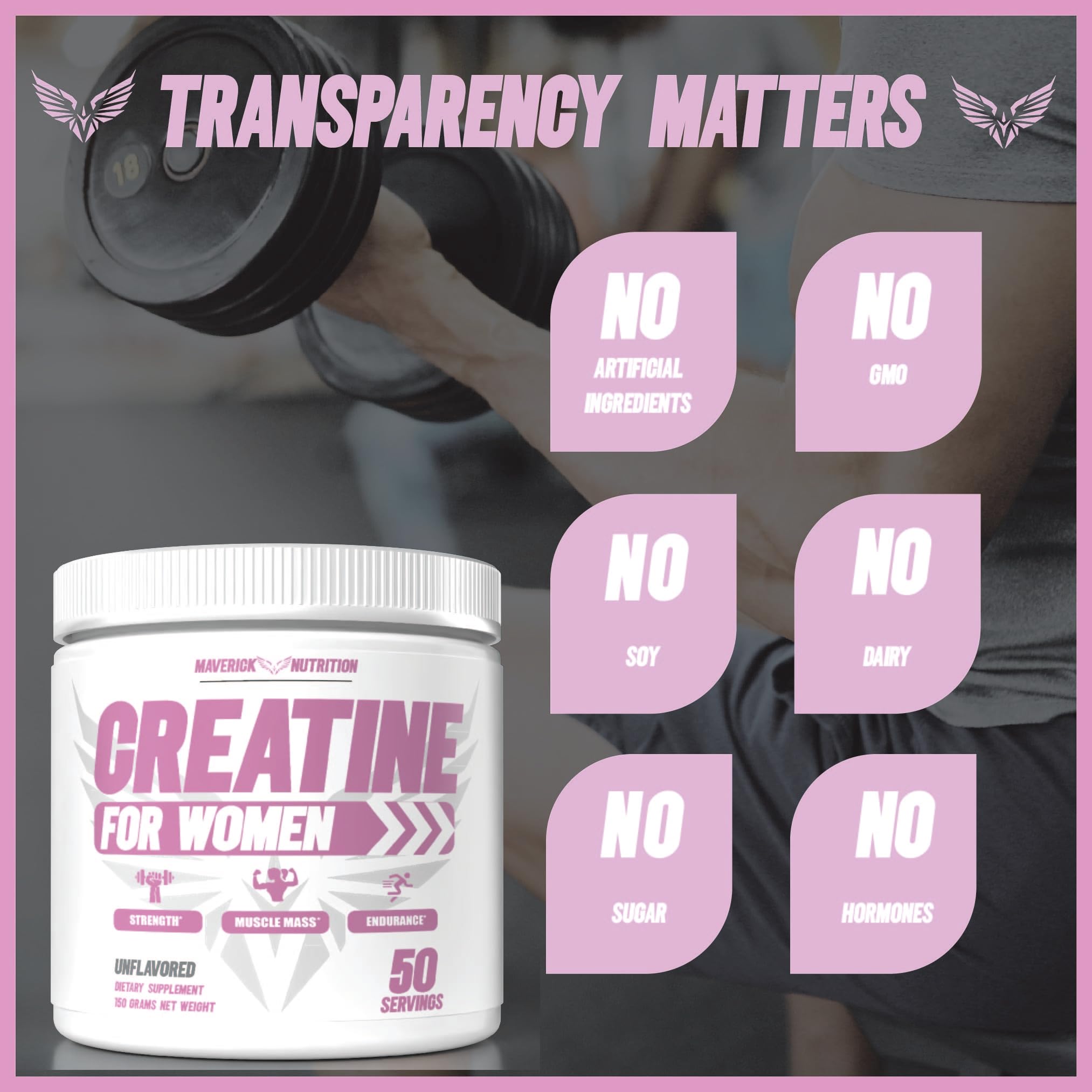 Maverick Nutrition Creatine Monohydrate 150g lifestyle scene