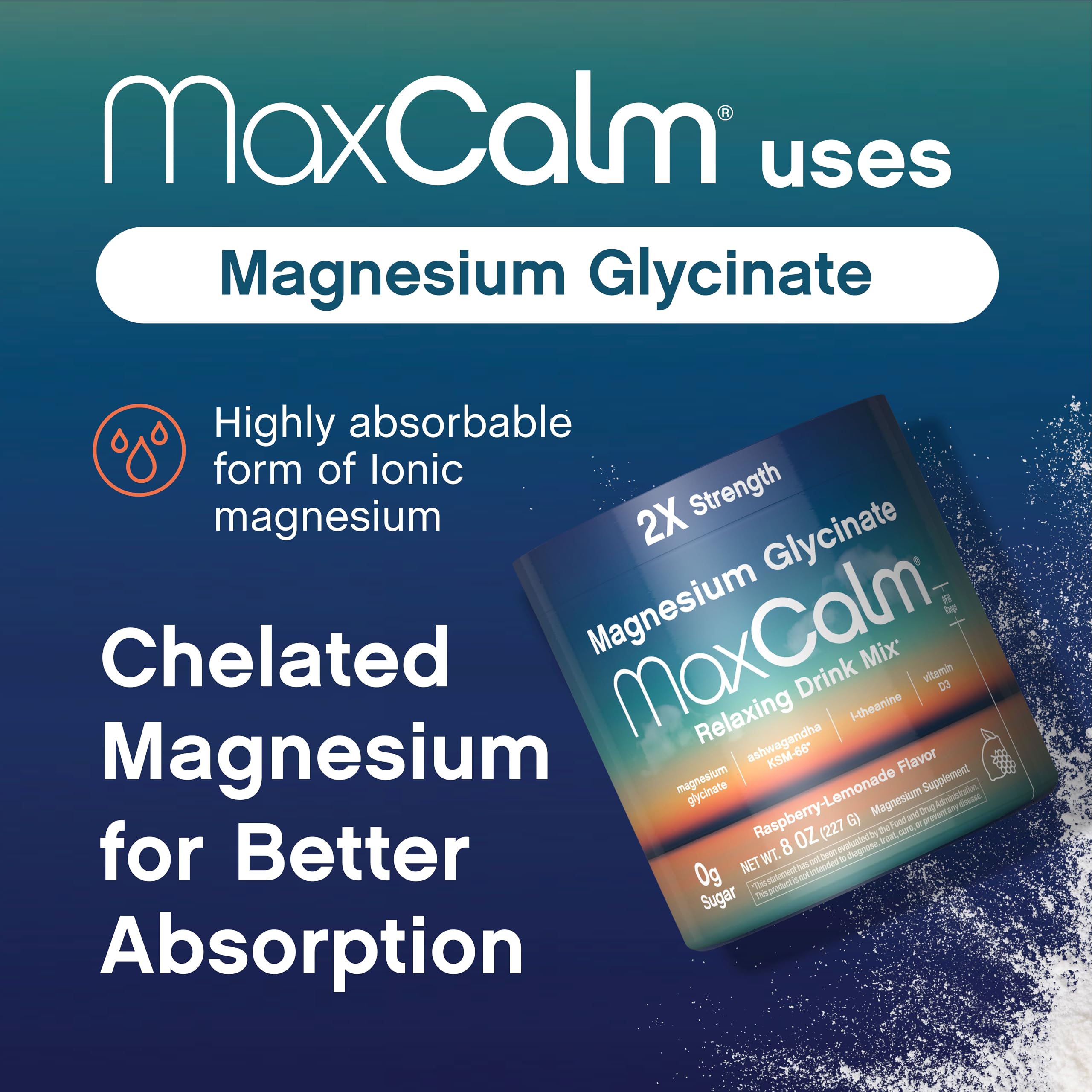 Max Calm Magnesium Supplement Raspberry-Lemonade stick pack in a gym bag