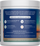 Max Calm Magnesium Supplement Raspberry-Lemonade stick pack opened with powder