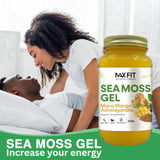 MAX FIT Sea Moss Gel 24 oz jar open showing gel