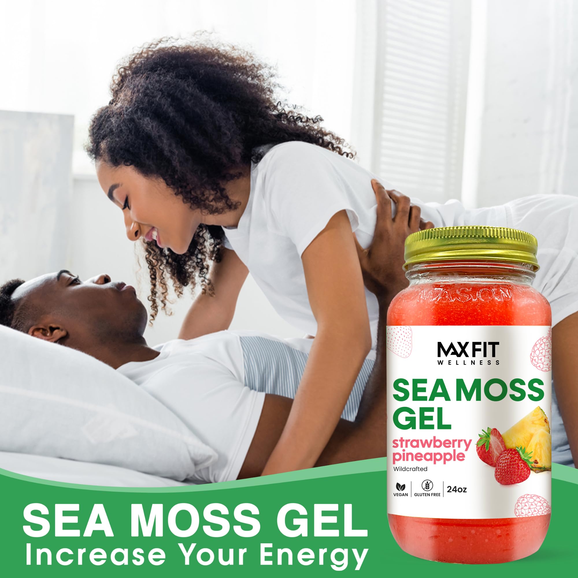 MAX FIT Sea Moss Gel 24 oz jar side view