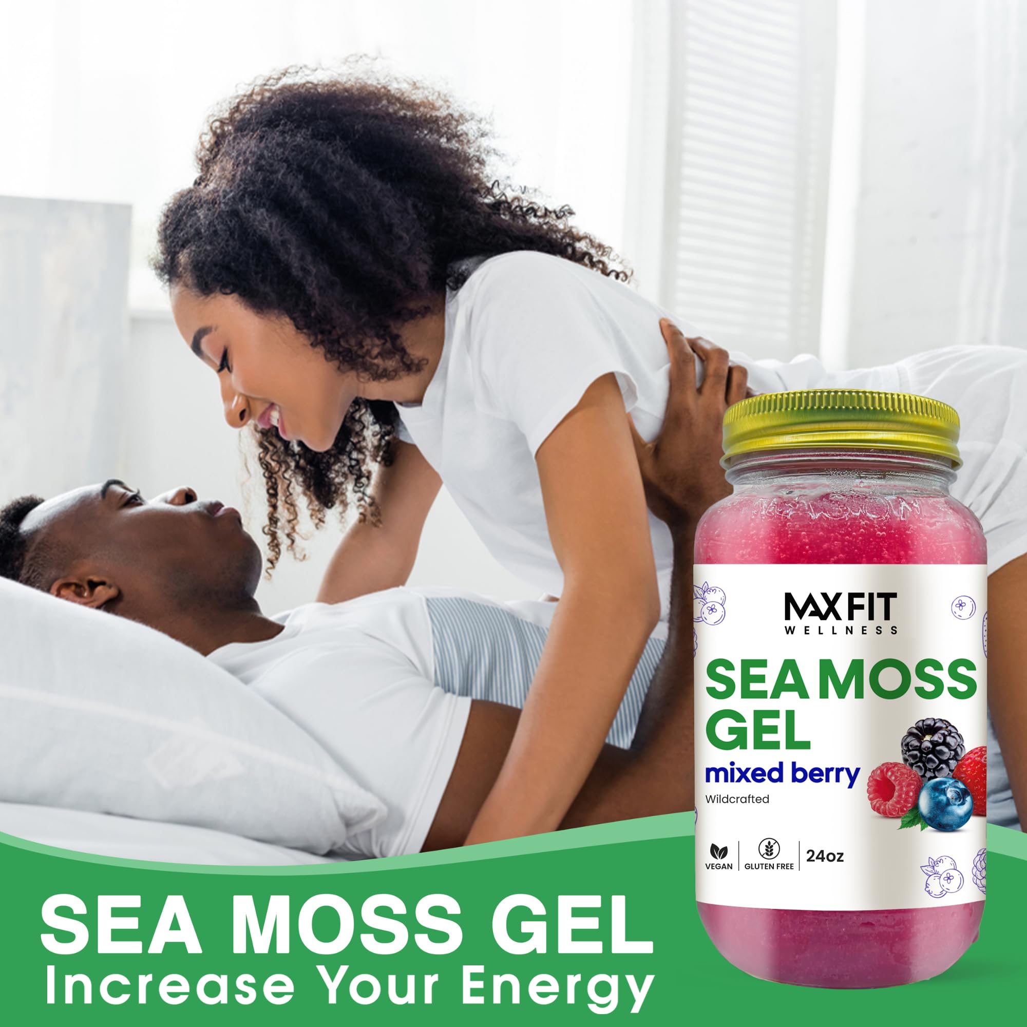 MAX FIT Sea Moss Gel 24 oz jar side view