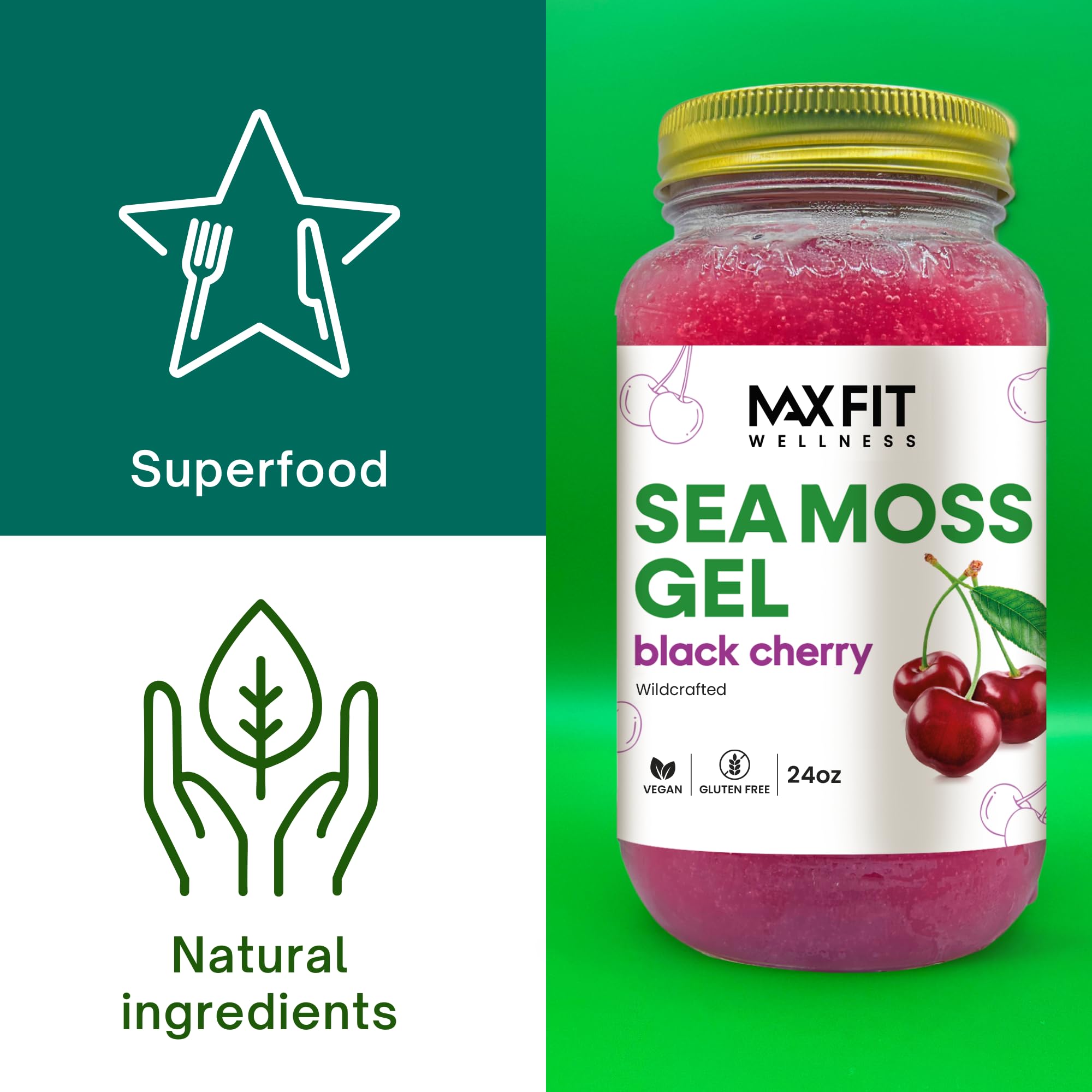 MAX FIT Sea Moss Gel in a bowl with spoon