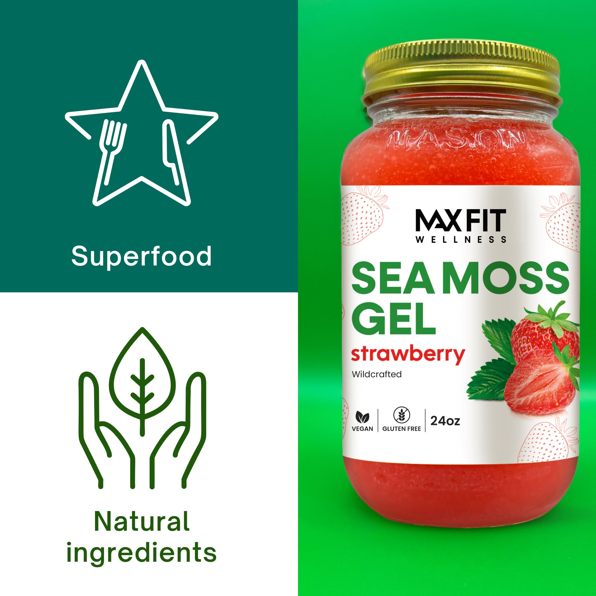 MAX FIT Sea Moss Gel in a bowl with spoon