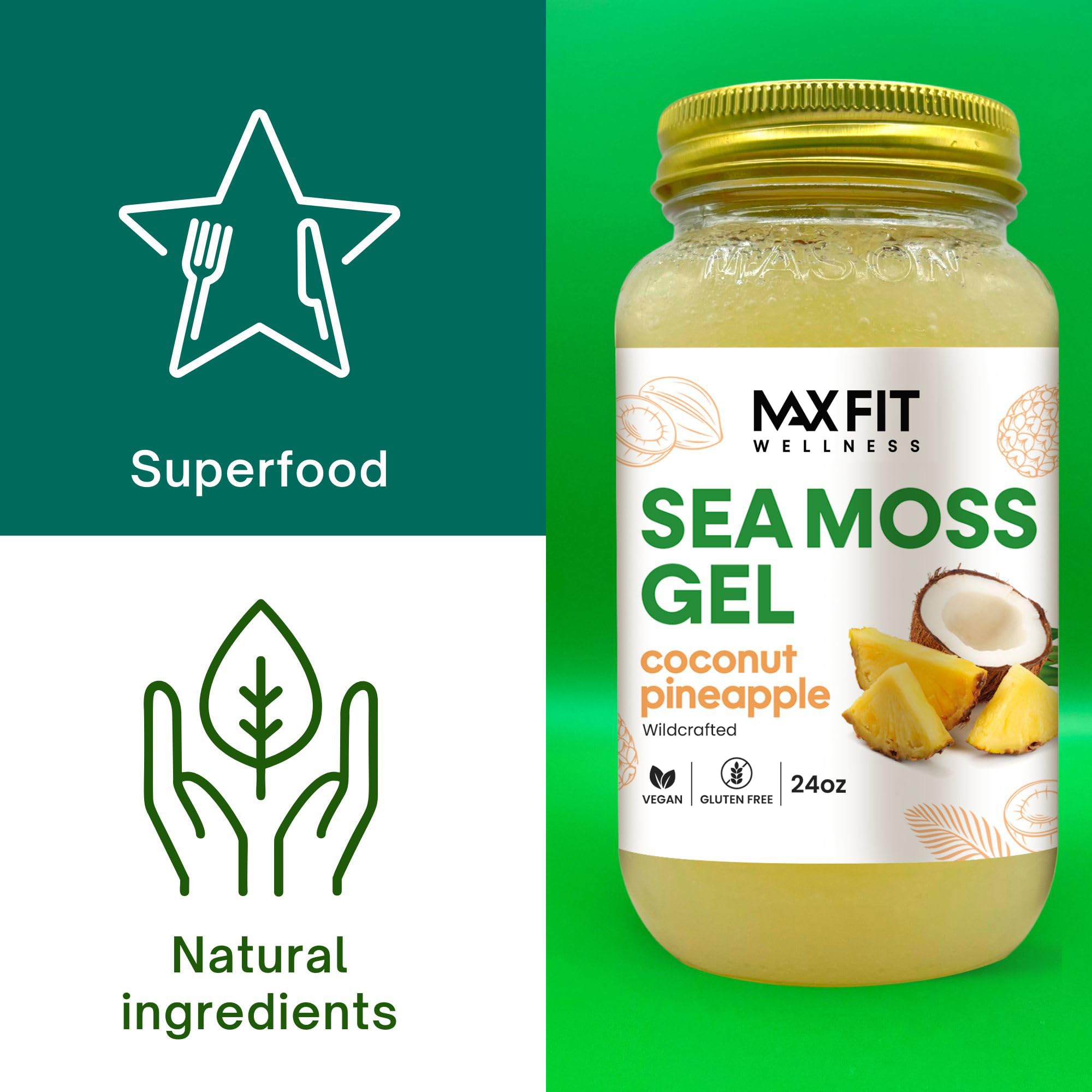 MAX FIT Sea Moss Gel in a bowl with spoon