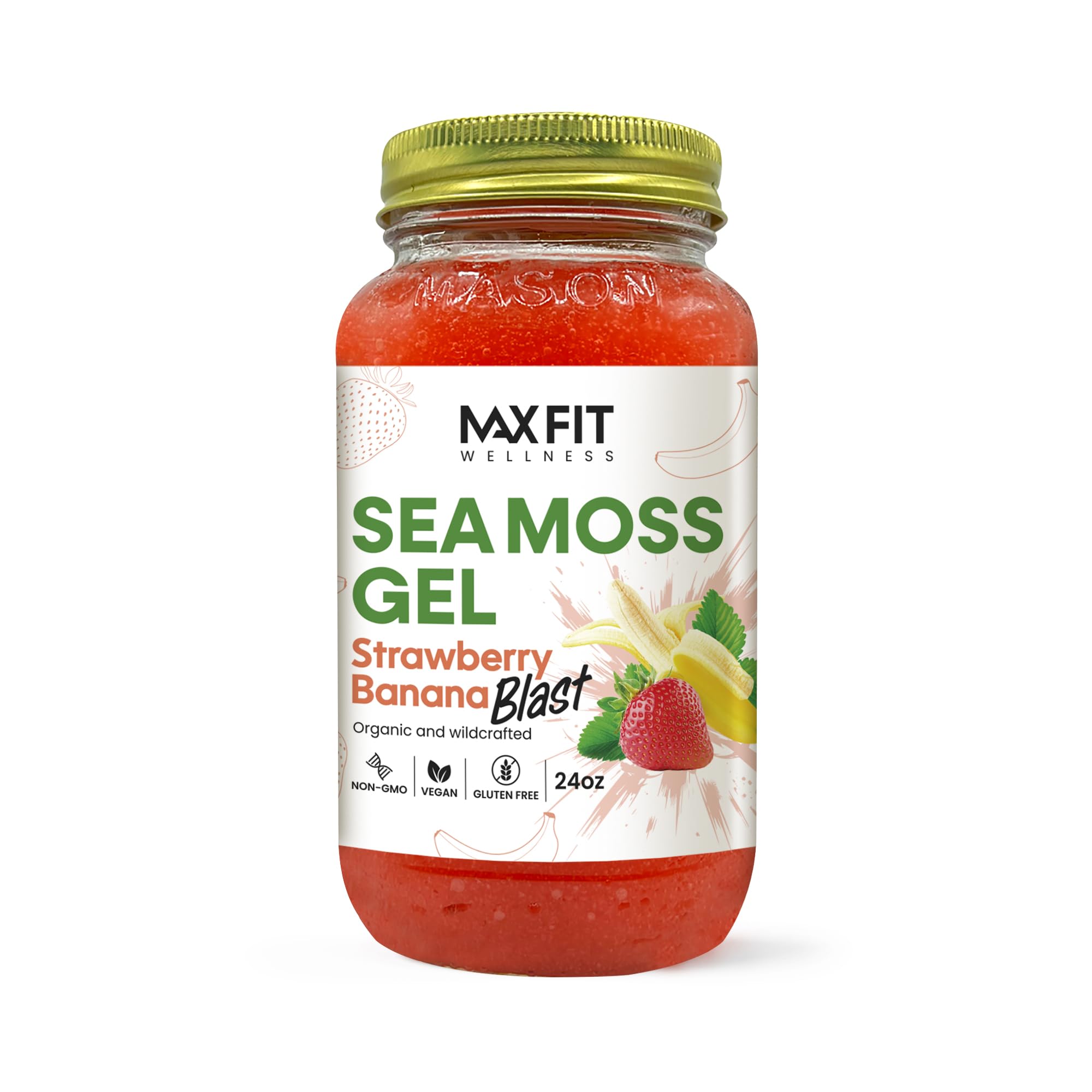MAX FIT Sea Moss Gel on a wooden table