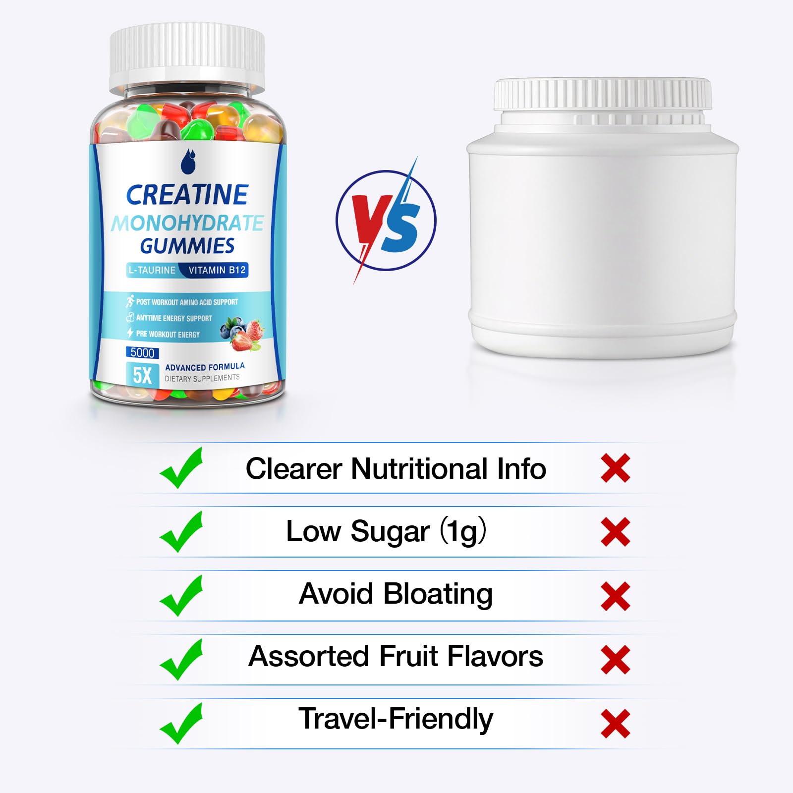 MaxHemp Creatine Gummies showing vegan-friendly label