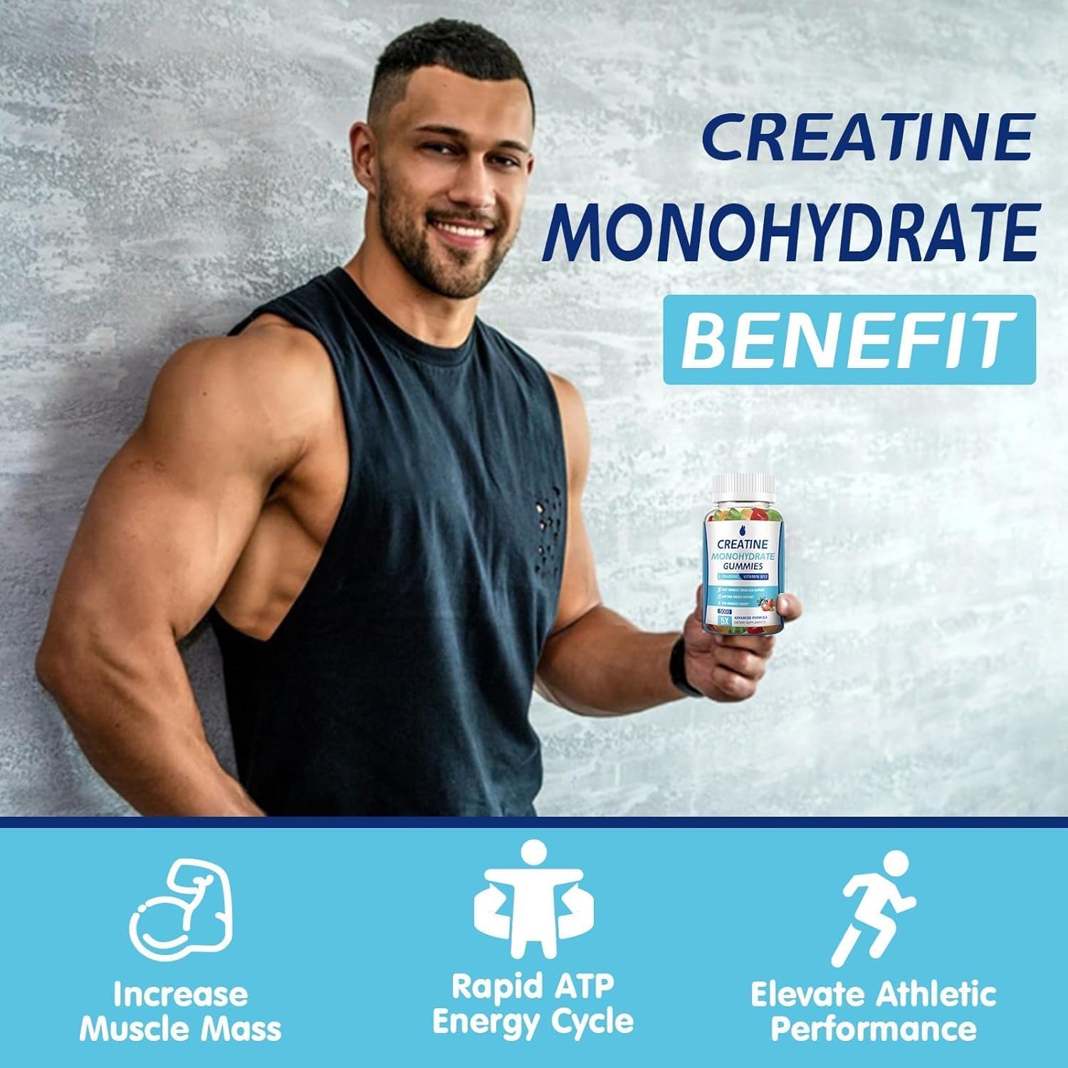 MaxHemp Creatine Monohydrate Gummies nutritional information on the label