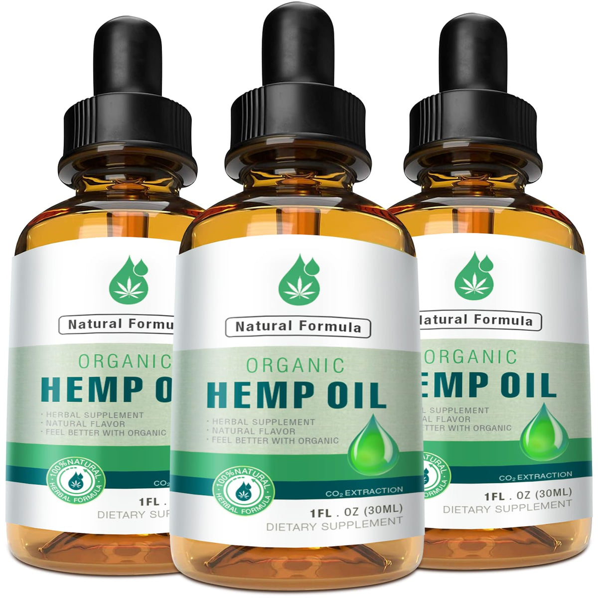 MaxHemp Natural Drops Omega 3-6-9 249g front view