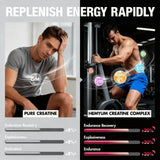 Maxhemphealth Creatine Gummies lifestyle shot with fitness equipment
