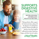 Maxi Health Active Pro-10 Kids Probiotic Chewables side view with tablet size