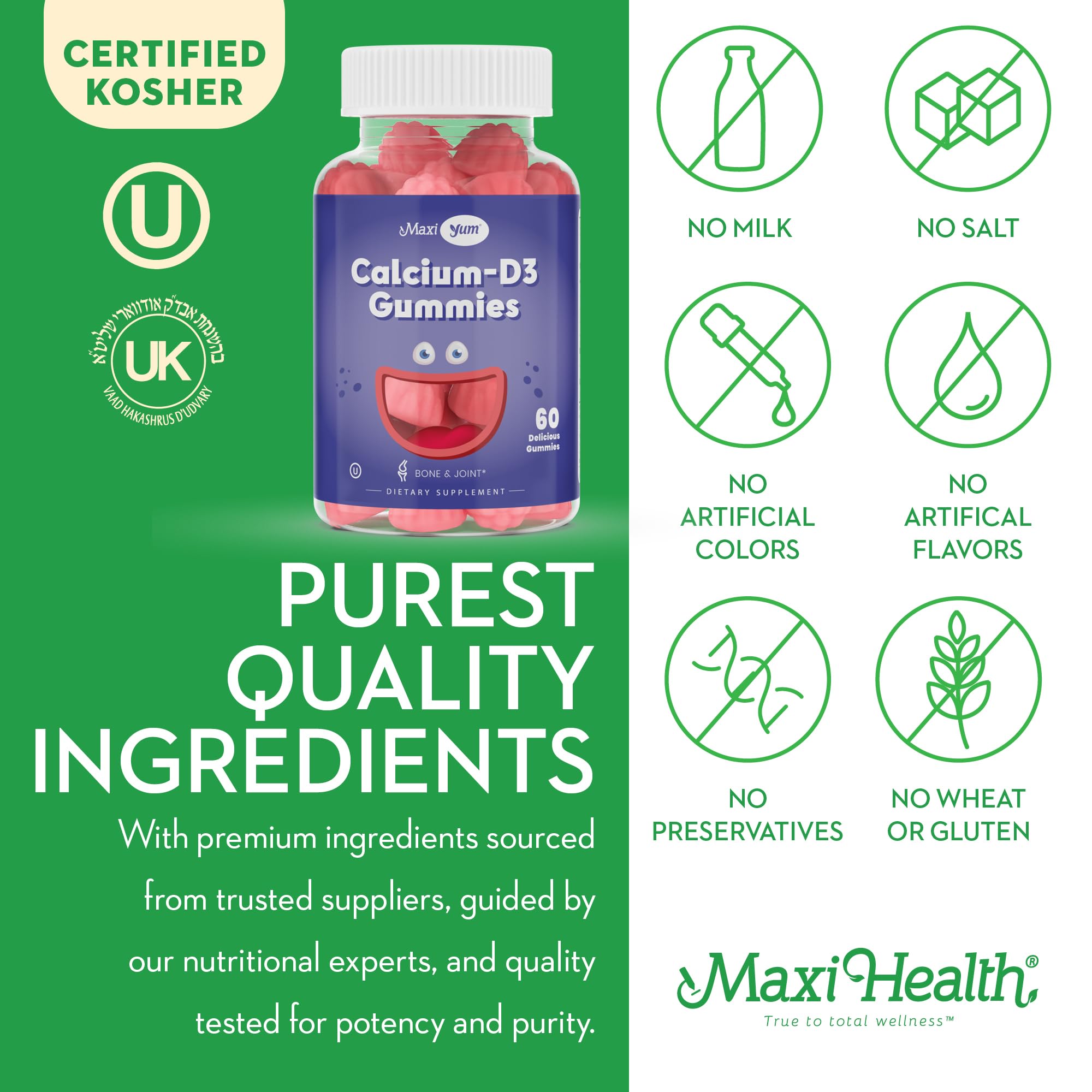 Maxi Health Calci-Licious! Gummies natural berry flavour