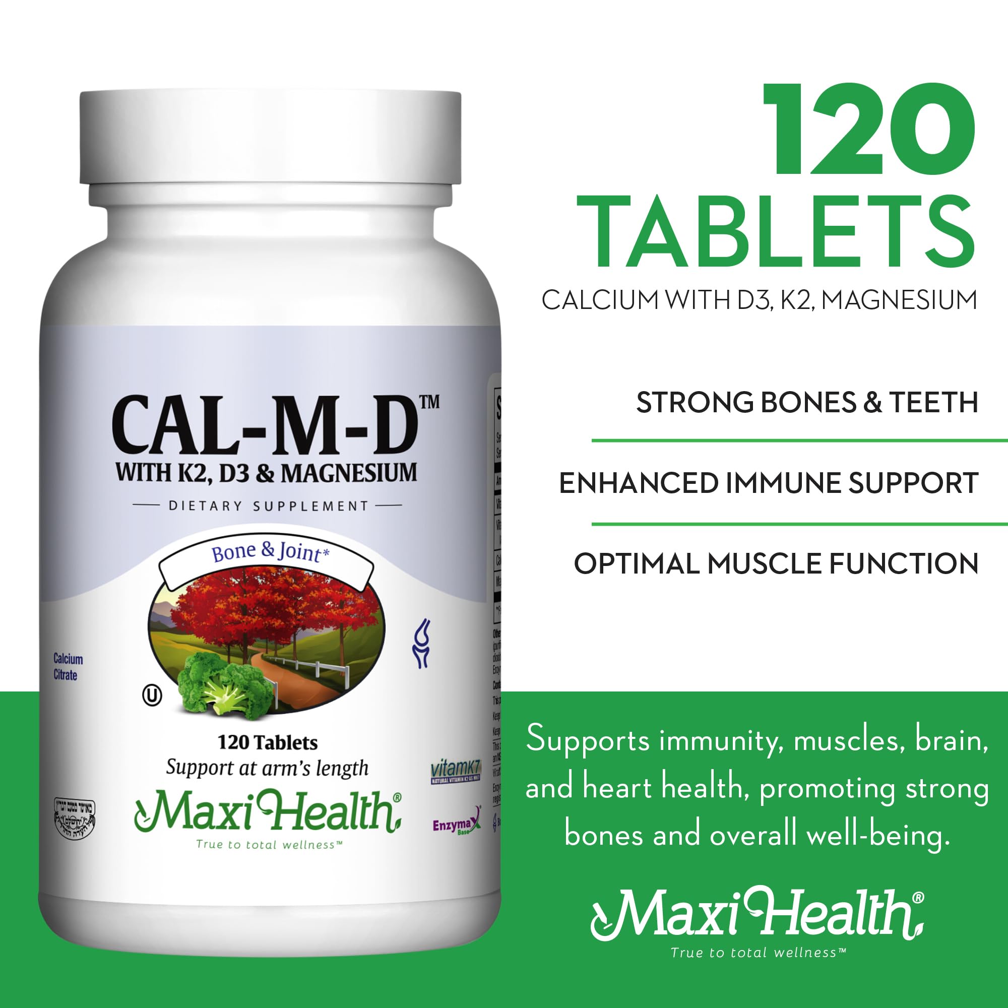 Maxi Health Calcium D3 K2 Magnesium supplement nutritional information