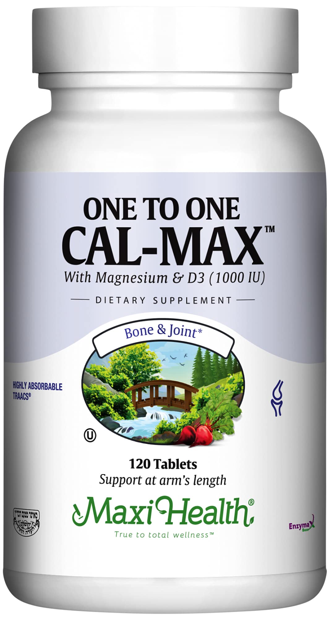 Maxi Health Calcium Supplement front view with packaging