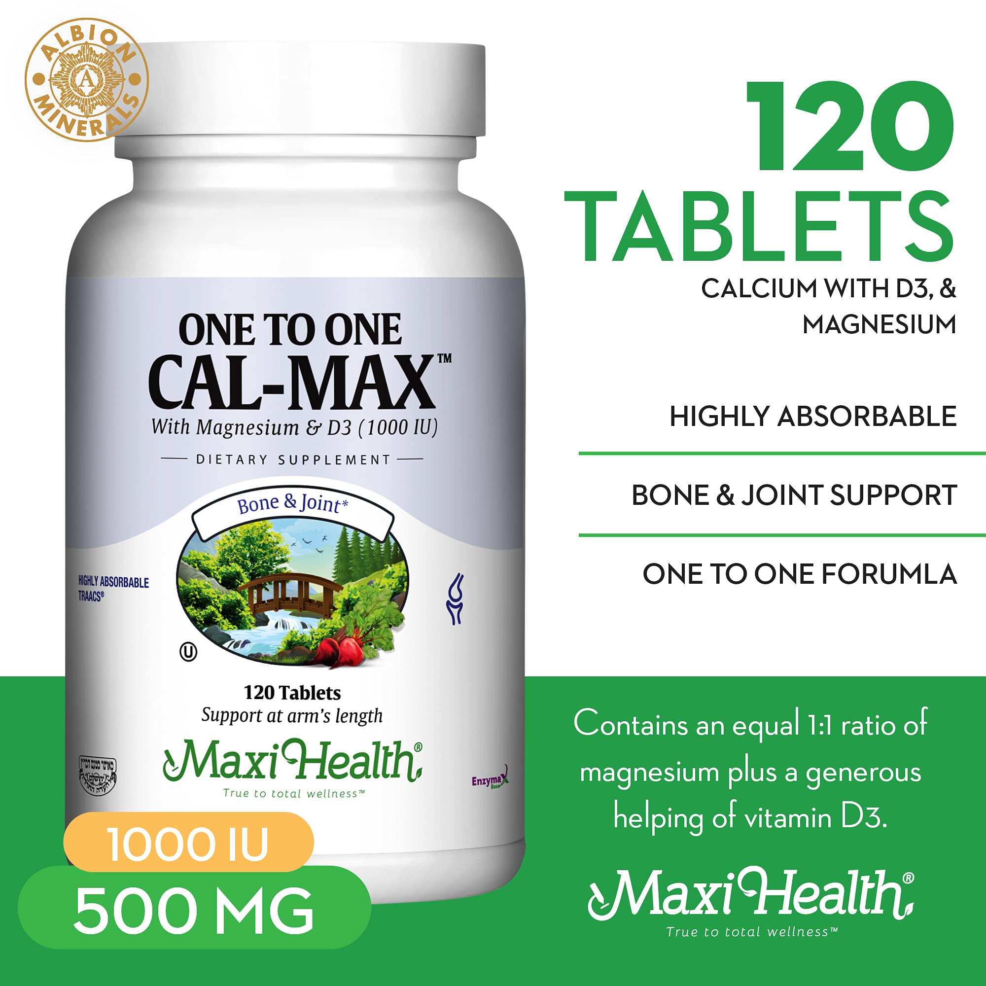 Maxi Health Calcium Supplement tablet close-up
