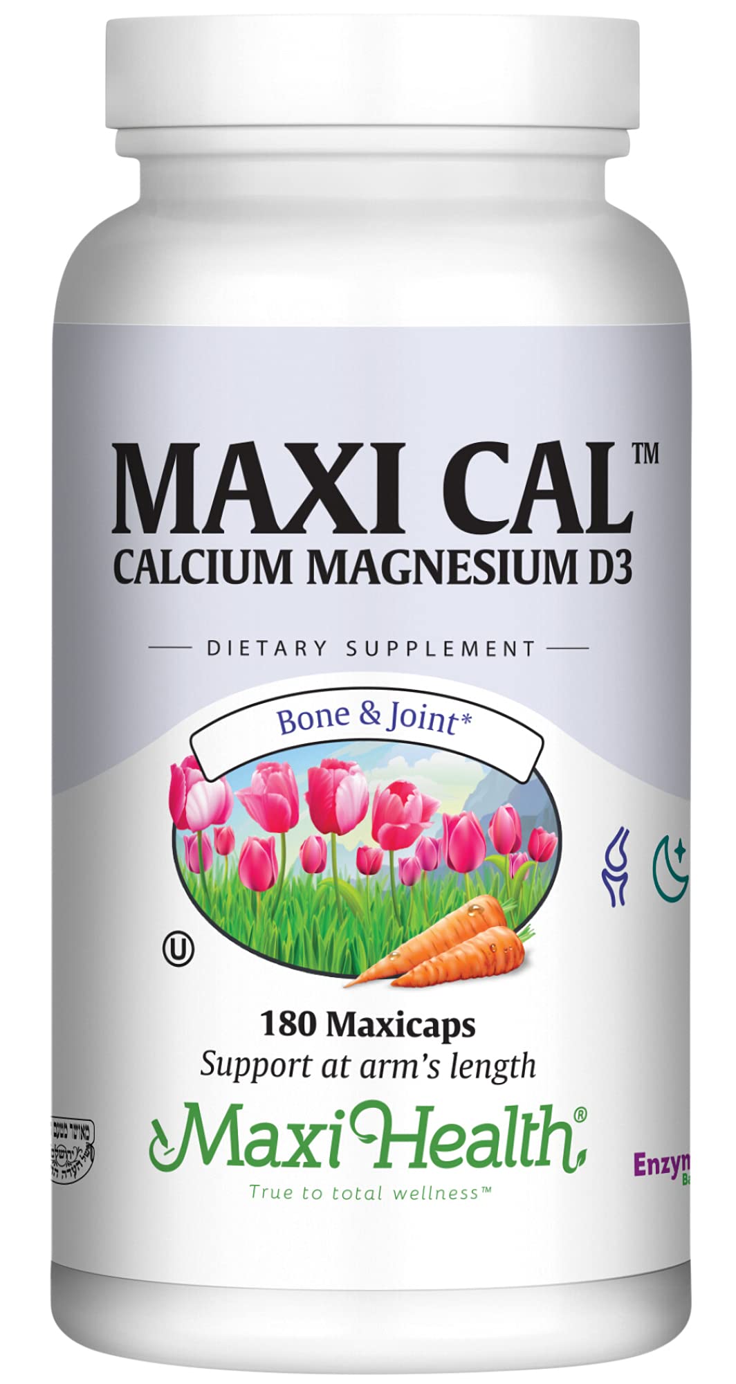 Maxi Health Calcium with D3 & Magnesium 1000mg capsules front view