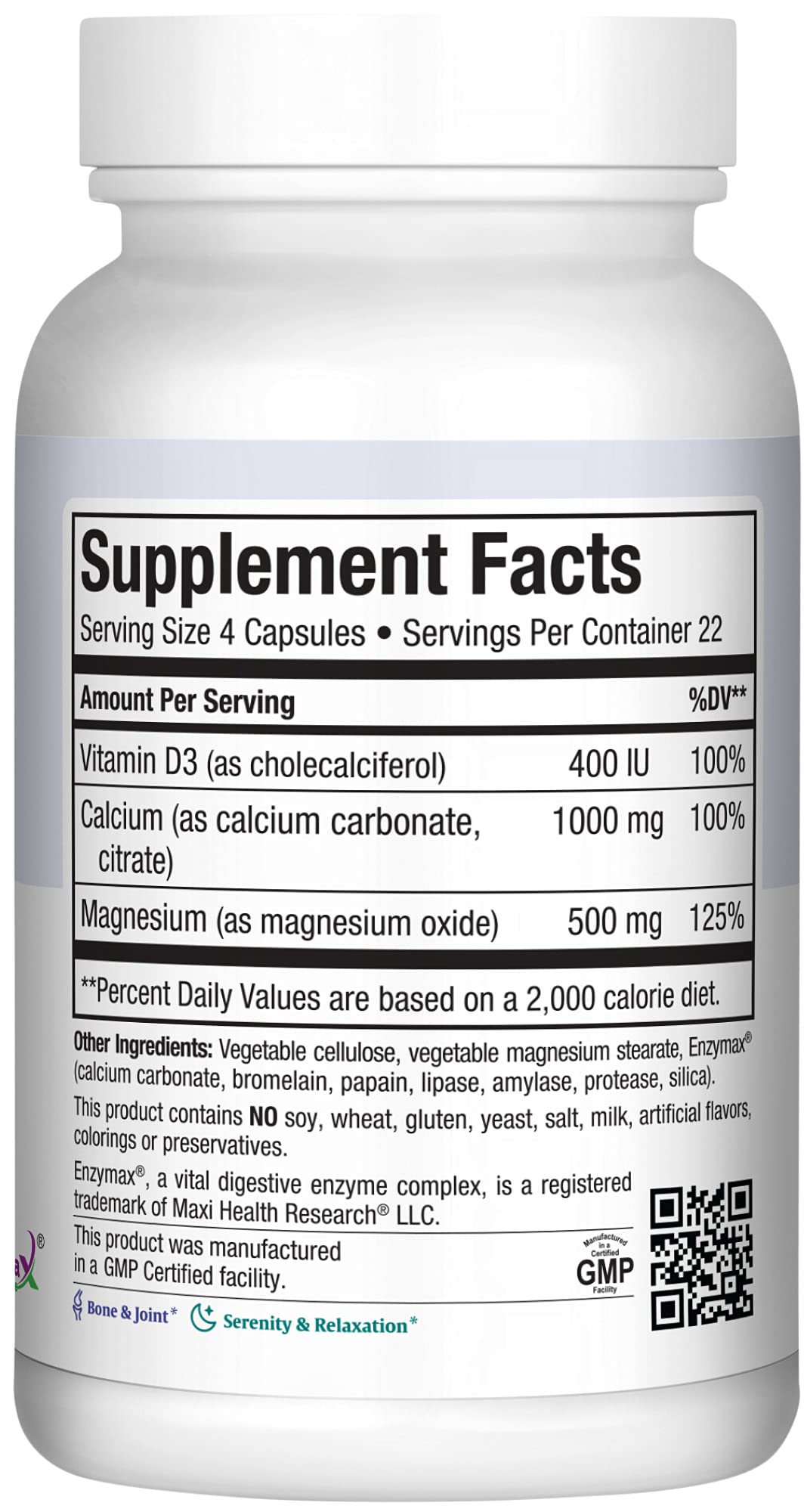 Maxi Health Calcium with D3 & Magnesium 1000mg capsules in packaging