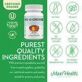 Maxi Health Chewable Melatonin 3mg Tablets back view with ingredient list