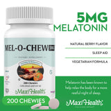 Maxi Health Chewable Melatonin 5mg Tablets with berries
