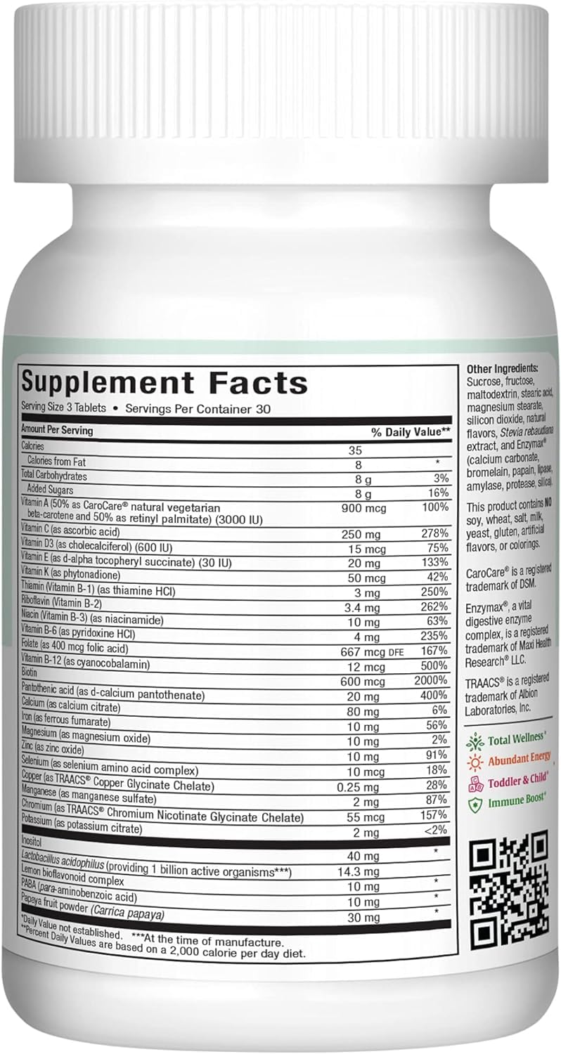 Maxi Health Chewable Multivitamin displayed with other supplements