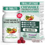 Maxi Health Chewable Multivitamin front view with cherry flavour