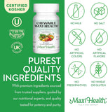 Maxi Health Chewable Multivitamin with iron on a wooden table