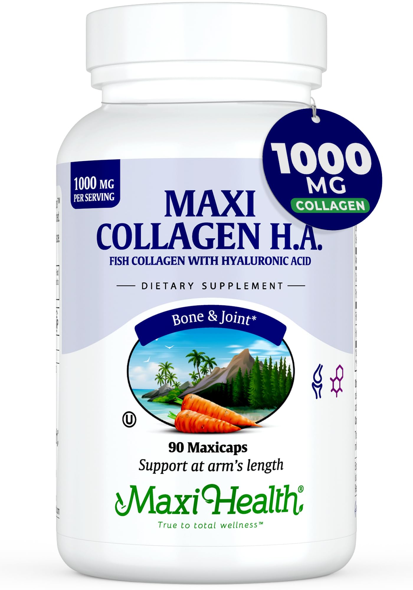 Maxi Health Collagen Supplement 1000mg Fish Type 1 front view