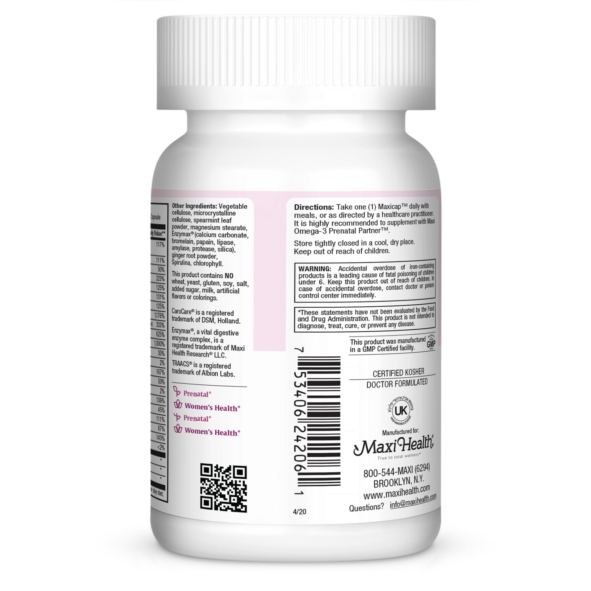Maxi Health Complete Prenatal Multivitamin 90 Capsules packaging
