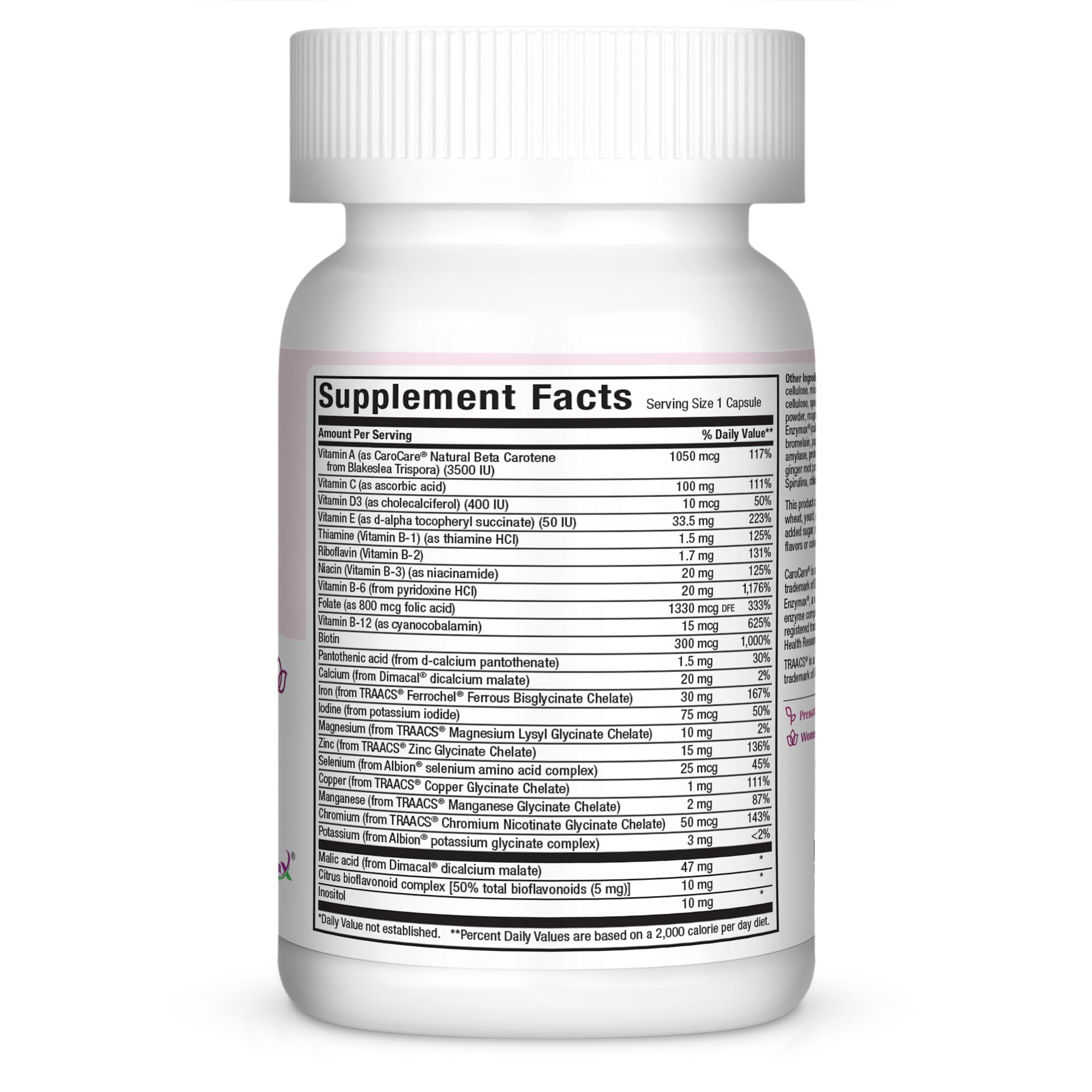 Maxi Health Complete Prenatal Multivitamin 90 Capsules side view