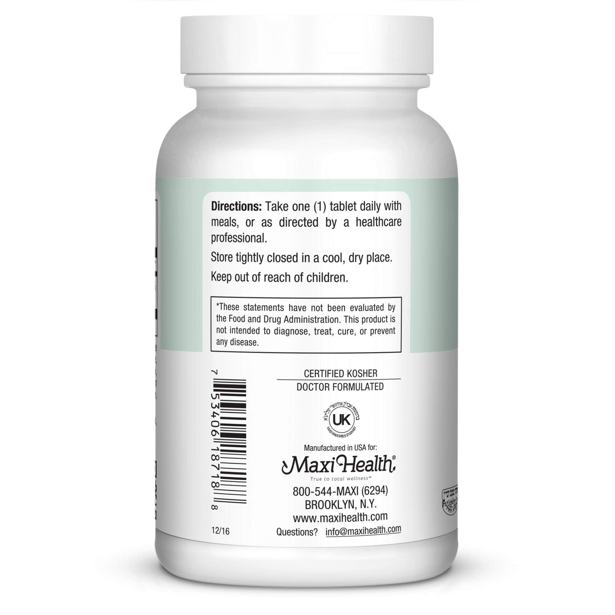 Maxi Health D3 1000 IU Tablets displayed with a glass of water