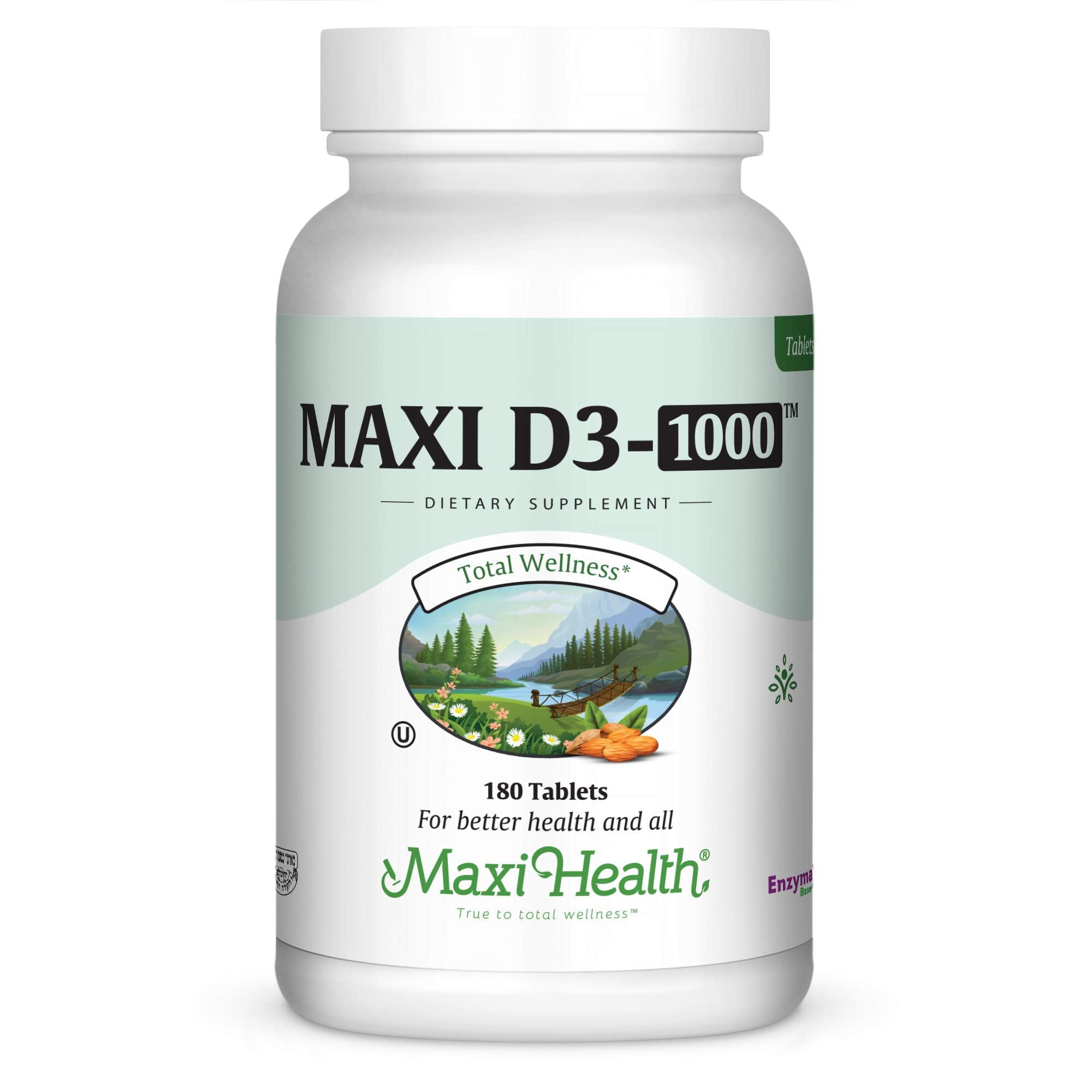Maxi Health D3 1000 IU Tablets front view packaging